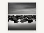 Still Water Rocks, coastal canvas wall art print, front view
