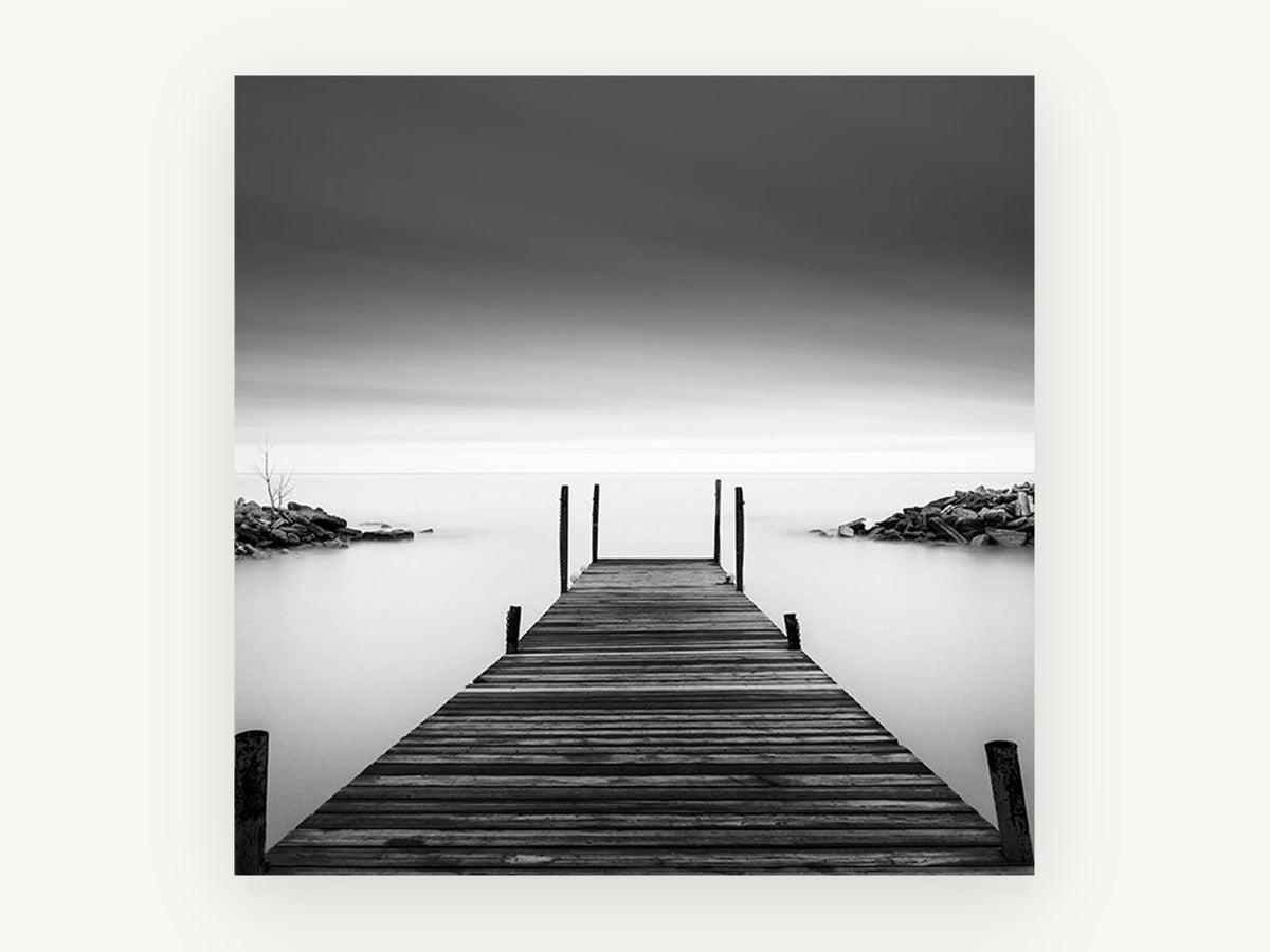 Still Water Jetty, coastal canvas wall art print, front view