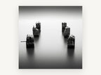 Silent Pier Stumps, coastal canvas wall art print, front view