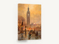 Big Ben Evening Glow, big ben london street scene painting, city canvas wall art print ready to hang