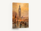 Big Ben Evening Glow, big ben london street scene painting, city canvas wall art print ready to hang