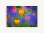 Poppies in Blue Haze, floral canvas wall art print, front view