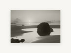 Misty Tidepool Sunrise, coastal canvas wall art print, front view