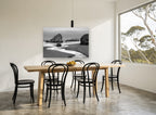 Sea Stacks at Dawn coastal canvas print on the wall of a dining room