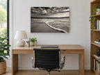 Silken Shore Tide coastal canvas print on the wall of a study