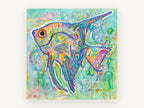 Patterned Angelfish Pop, coastal canvas wall art print, front view