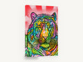 Rainbow Tiger Burst, colourful pop art tiger illustration, animal canvas wall art print ready to hang