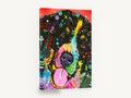 Rainbow Snout Pup, colourful pop art dog portrait, animal canvas wall art print ready to hang