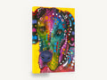 Rainbow Hound Pop, colourful pop art dog portrait, animal canvas wall art print ready to hang