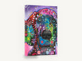 Neon Hound Pop, colourful pop art dog portrait, animal canvas wall art print ready to hang