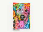 Rainbow Pop Labrador, colourful pop art dog portrait, animal canvas wall art print ready to hang