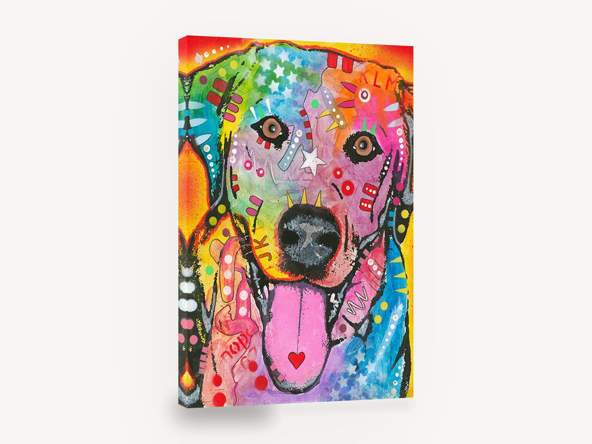 Rainbow Pop Labrador, colourful pop art dog portrait, animal canvas wall art print ready to hang