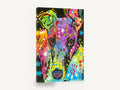 Rainbow Greyhound Portrait, colourful pop art greyhound portrait, animal canvas wall art print ready to hang