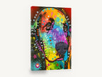 Rainbow Basset Hound, colourful basset hound pop art, animal canvas wall art print ready to hang