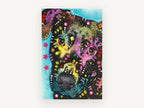 Neon Pup Close-Up, colourful pop art dog portrait, animal canvas wall art print, front view