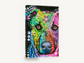 Rainbow Pup Close-Up, colourful pop art dog portrait, animal canvas wall art print ready to hang