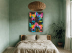 Pop Chihuahua Quartet animal canvas print on the wall of a bedroom