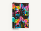 Pop Chihuahua Quartet, colourful chihuahua pop art portrait, animal canvas wall art print ready to hang