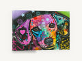 Neon Hound Pop, colourful pop art dog portrait, animal canvas wall art print ready to hang
