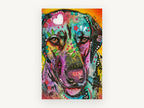 Pop Art Hound Portrait, colourful pop art dog portrait, animal canvas wall art print, front view