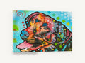 Starry Sky Labrador, colourful pop art labrador portrait, animal canvas wall art print ready to hang