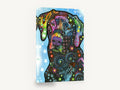 Rainbow Star Labrador, colourful pop art labrador portrait, animal canvas wall art print ready to hang