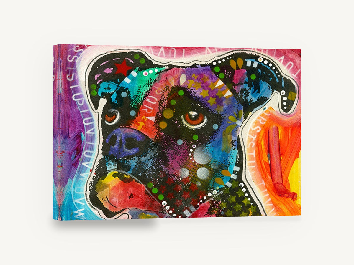 Pop Art Boxer Dog, colourful pop art boxer dog, animal canvas wall art print ready to hang