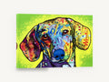Neon Dachshund Portrait, colourful pop art dachshund portrait, animal canvas wall art print ready to hang