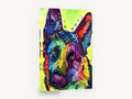 Starlit Shepherd Portrait, colourful german shepherd pop art, animal canvas wall art print ready to hang
