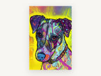 Pop Art Terrier, colourful pop art terrier illustration, animal canvas wall art print, front view