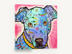 Blue Pop Pup, colourful pop art dog portrait, animal canvas wall art print ready to hang