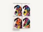 Four Neon Danes, pop art great dane portrait, animal canvas wall art print ready to hang