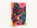 Neon Collie Pop, colourful border collie pop art portrait, animal canvas wall art print ready to hang