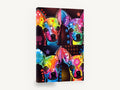 Neon Chihuahua Quartet, colourful pop art chihuahua portrait, animal canvas wall art print ready to hang