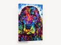 Rainbow Spaniel Portrait, colourful cocker spaniel pop art, animal canvas wall art print ready to hang