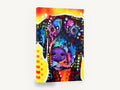 Neon Dobie Portrait, colourful pop art dog portrait, animal canvas wall art print ready to hang