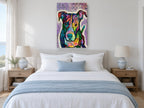 Luv Me Pop Pup animal canvas print on the wall of a bedroom