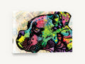 Neon Boxer in Profile, colourful boxer dog pop art, animal canvas wall art print ready to hang