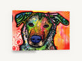 Neon Pop Pup, colourful pop art dog portrait, animal canvas wall art print ready to hang