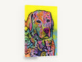 Neon Retriever Portrait, colourful pop art retriever portrait, animal canvas wall art print ready to hang