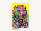 Neon Retriever Portrait, colourful pop art retriever portrait, animal canvas wall art print ready to hang