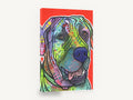 Technicolour Mastiff Portrait, colourful pop art dog portrait, animal canvas wall art print ready to hang