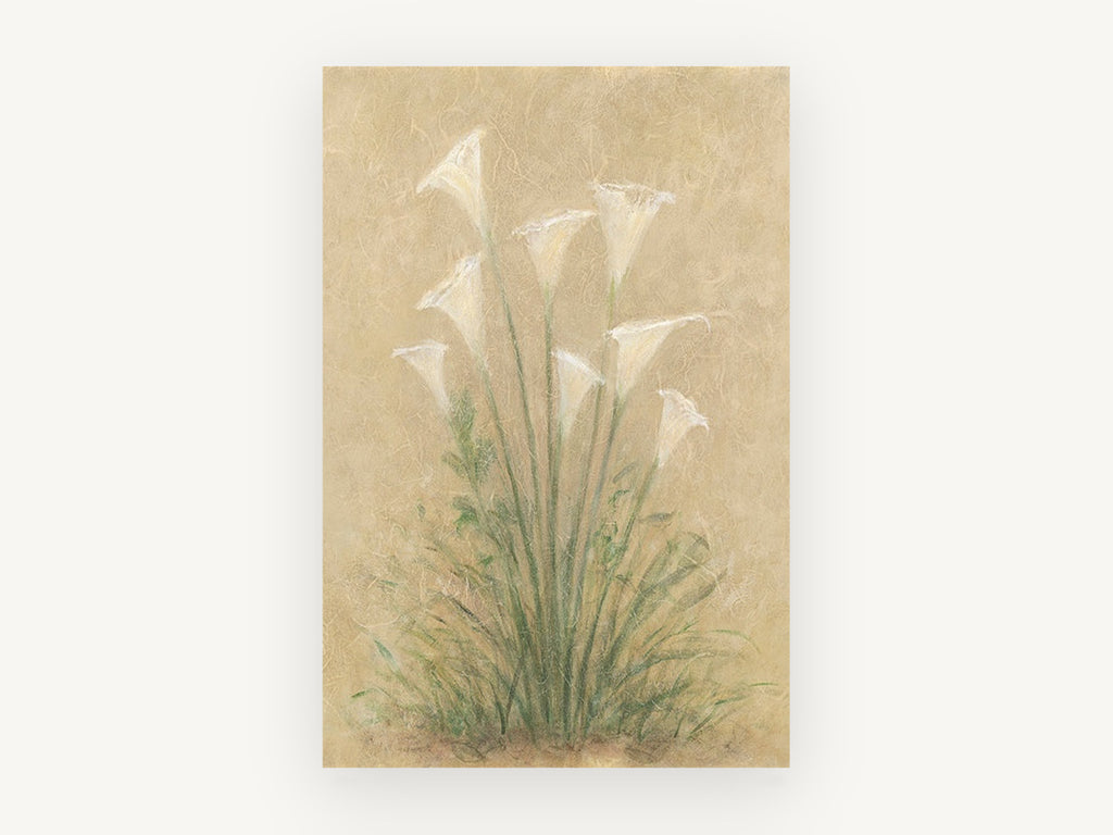 Calla Lily Cluster, floral canvas wall art print, front view