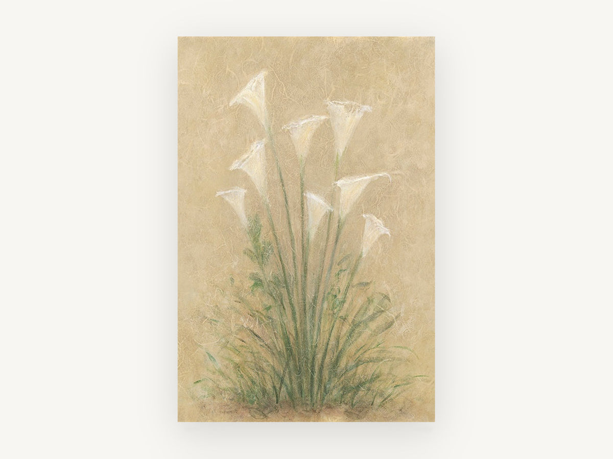 Calla Lily Cluster, floral canvas wall art print, front view