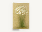 Daisy Cluster on Gold, white daisies textured botanical, floral canvas wall art print ready to hang