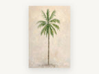 Lone Palm in Cream, floral canvas wall art print, front view