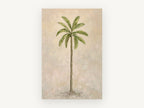 Lone Palm on Cream, floral canvas wall art print, front view
