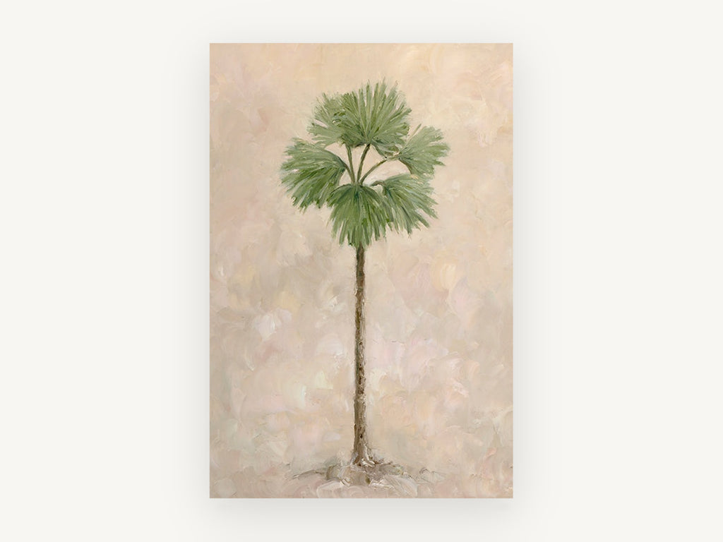 Lone Fan Palm, floral canvas wall art print, front view