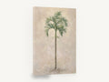 Lone Palm on Cream, single palm tree textured botanical painting, floral canvas wall art print ready to hang