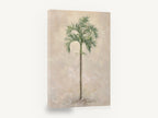 Lone Palm on Cream, single palm tree textured botanical painting, floral canvas wall art print ready to hang